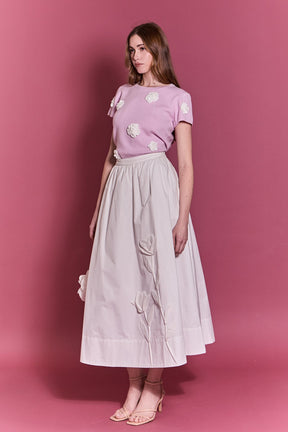 ENGLISH FACTORY - 3D Flower Knit Top - TOPS available at Objectrare
