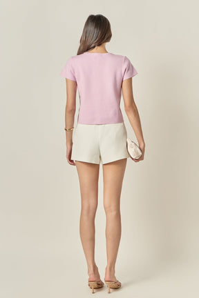 ENGLISH FACTORY - 3D Flower Knit Top - TOPS available at Objectrare