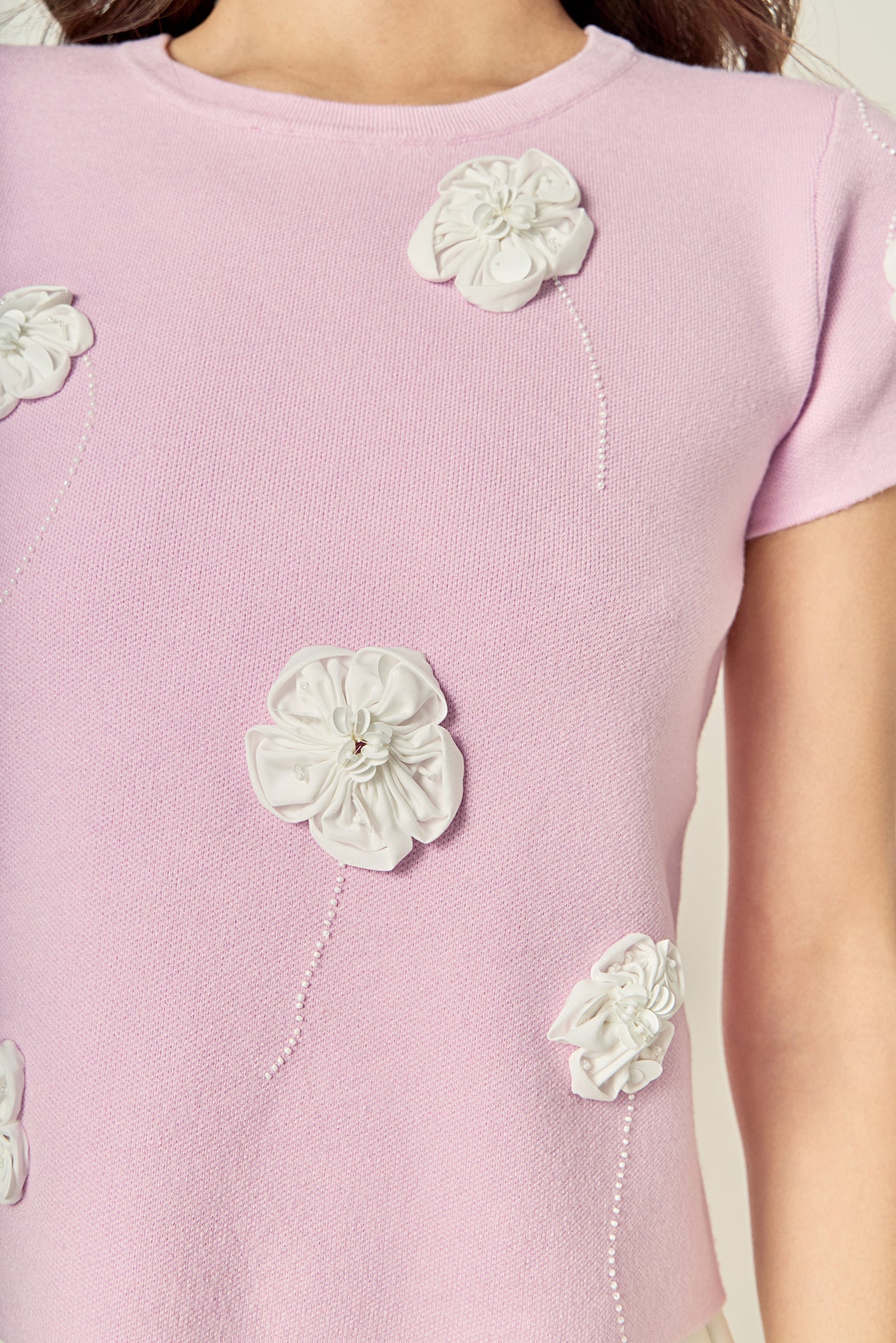 ENGLISH FACTORY - 3D Flower Knit Top - TOPS available at Objectrare