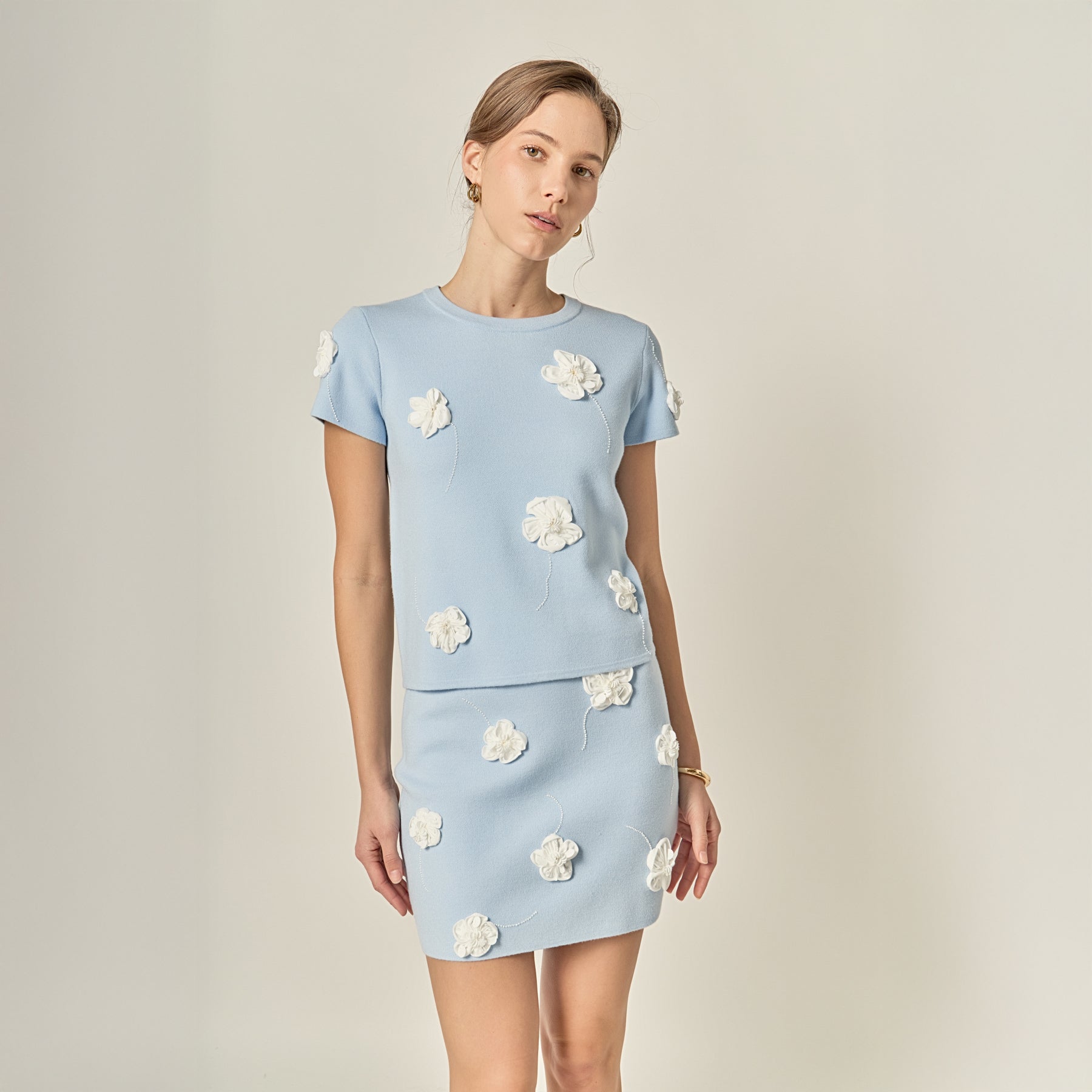 ENGLISH FACTORY - 3D Flower Knit Top - TOPS available at Objectrare