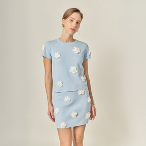 ENGLISH FACTORY - 3D Flower Knit Top - TOPS available at Objectrare