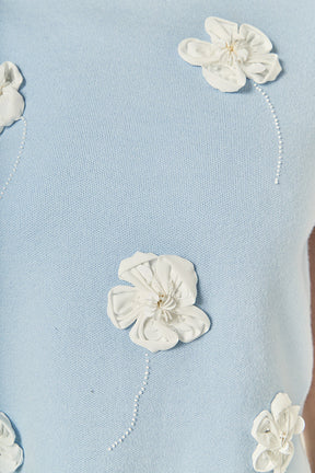 ENGLISH FACTORY - 3D Flower Knit Top - TOPS available at Objectrare