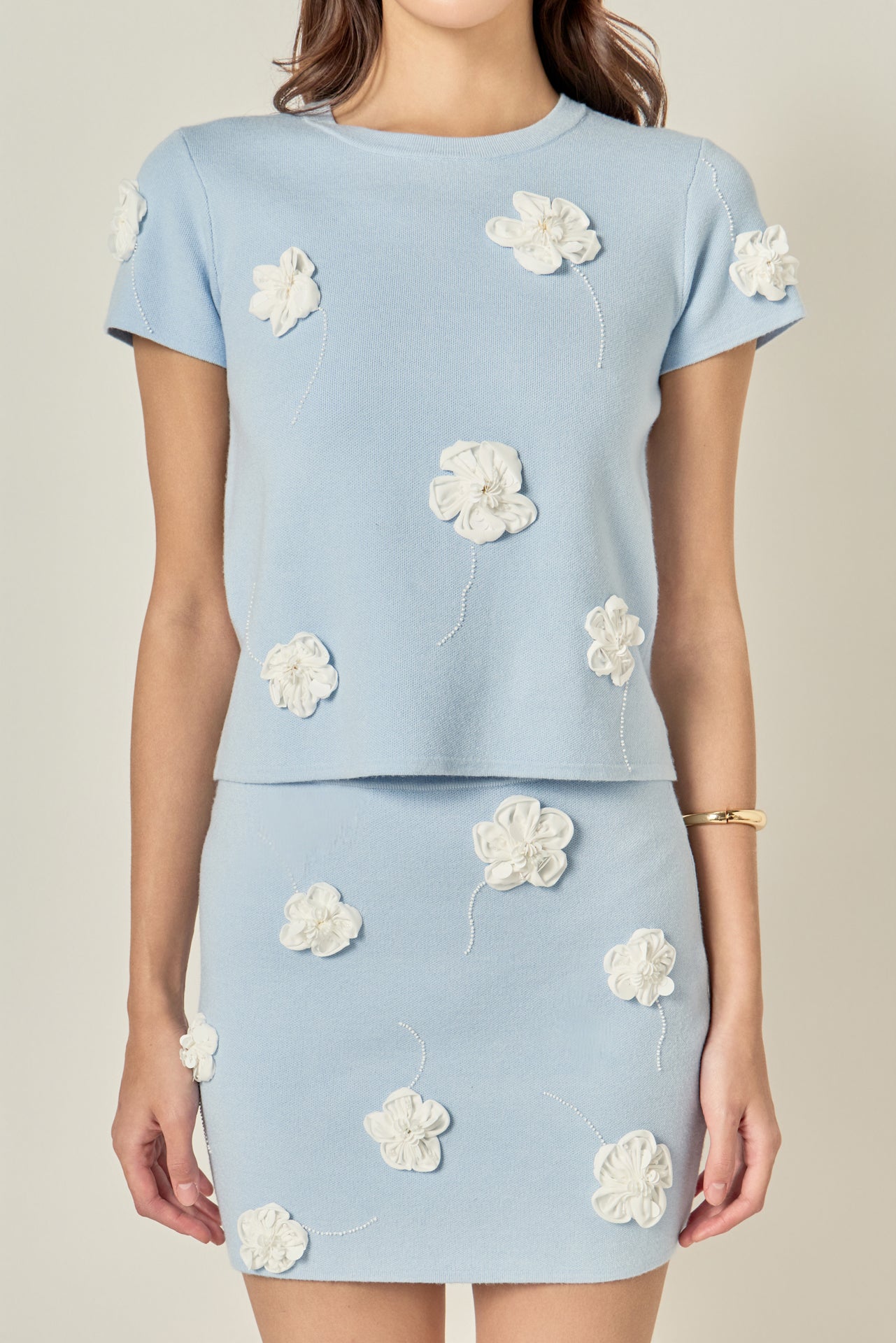 ENGLISH FACTORY - 3D Flower Knit Top - TOPS available at Objectrare