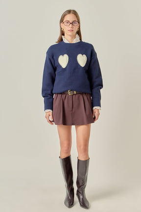 ENGLISH FACTORY - Pearl Heart Sweater - SWEATERS & KNITS available at Objectrare