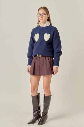 ENGLISH FACTORY - Pearl Heart Sweater - SWEATERS & KNITS available at Objectrare