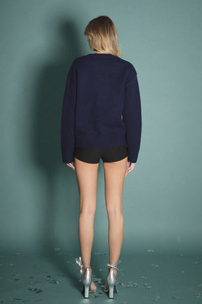 ENGLISH FACTORY - Pearl Heart Sweater - SWEATERS & KNITS available at Objectrare