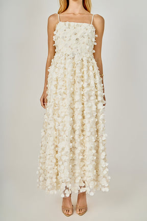 ENDLESS ROSE - 3D Floral Sleeveless Midi Dress - DRESSES available at Objectrare