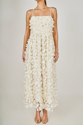 ENDLESS ROSE - 3D Floral Sleeveless Midi Dress - DRESSES available at Objectrare