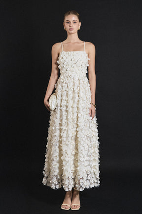 ENDLESS ROSE - 3D Floral Sleeveless Midi Dress - DRESSES available at Objectrare