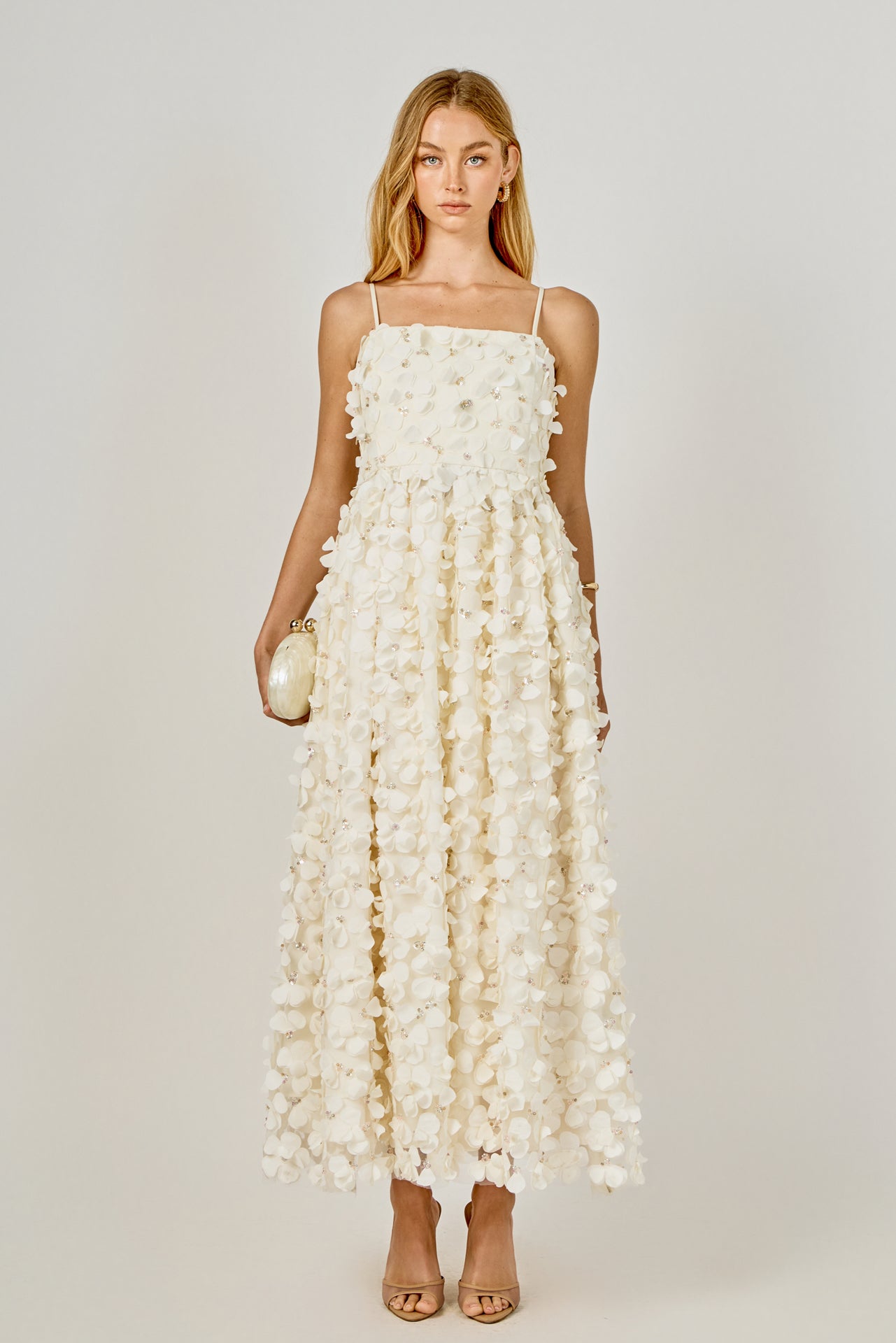 ENDLESS ROSE - 3D Floral Sleeveless Midi Dress - DRESSES available at Objectrare