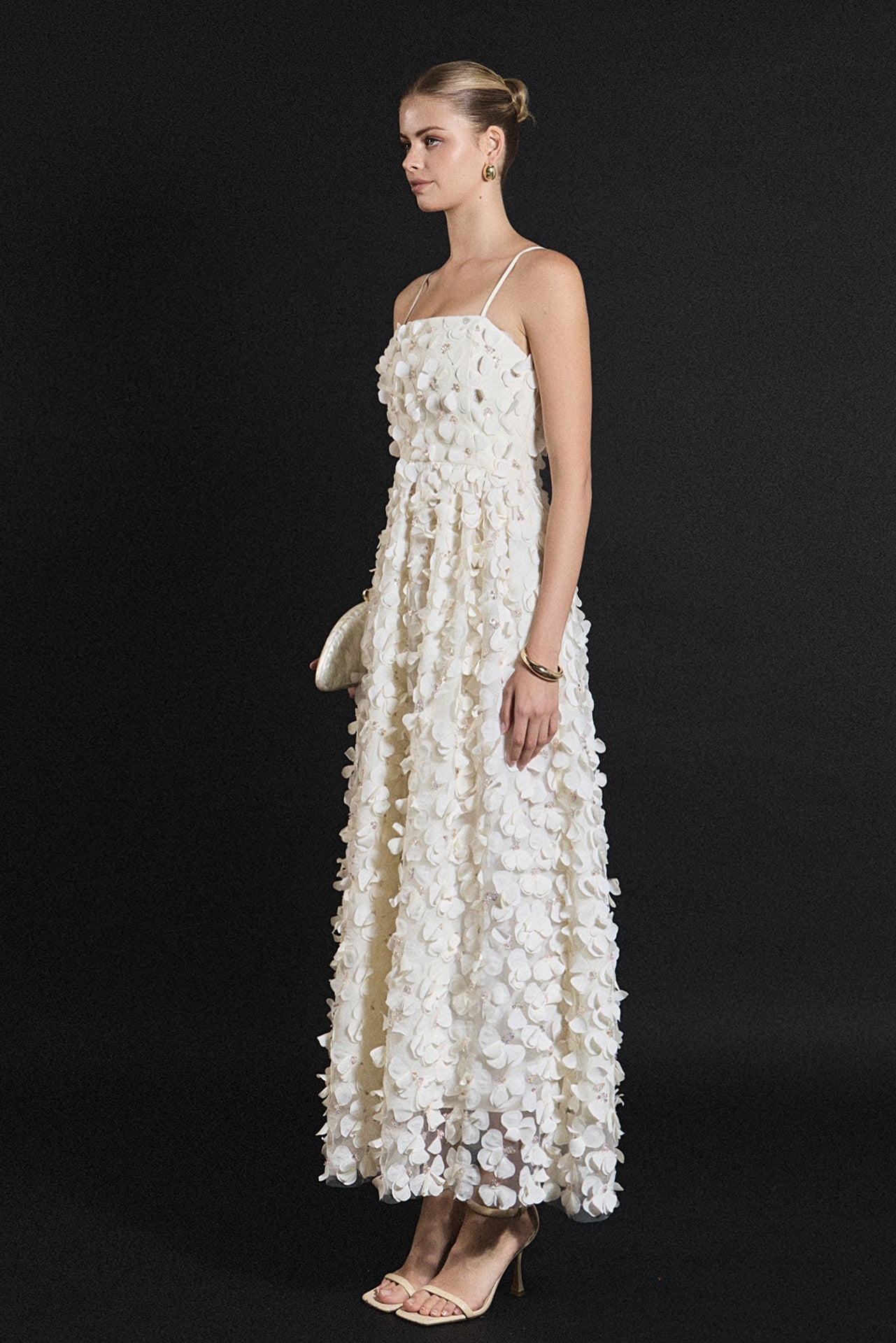 ENDLESS ROSE - 3D Floral Sleeveless Midi Dress - DRESSES available at Objectrare
