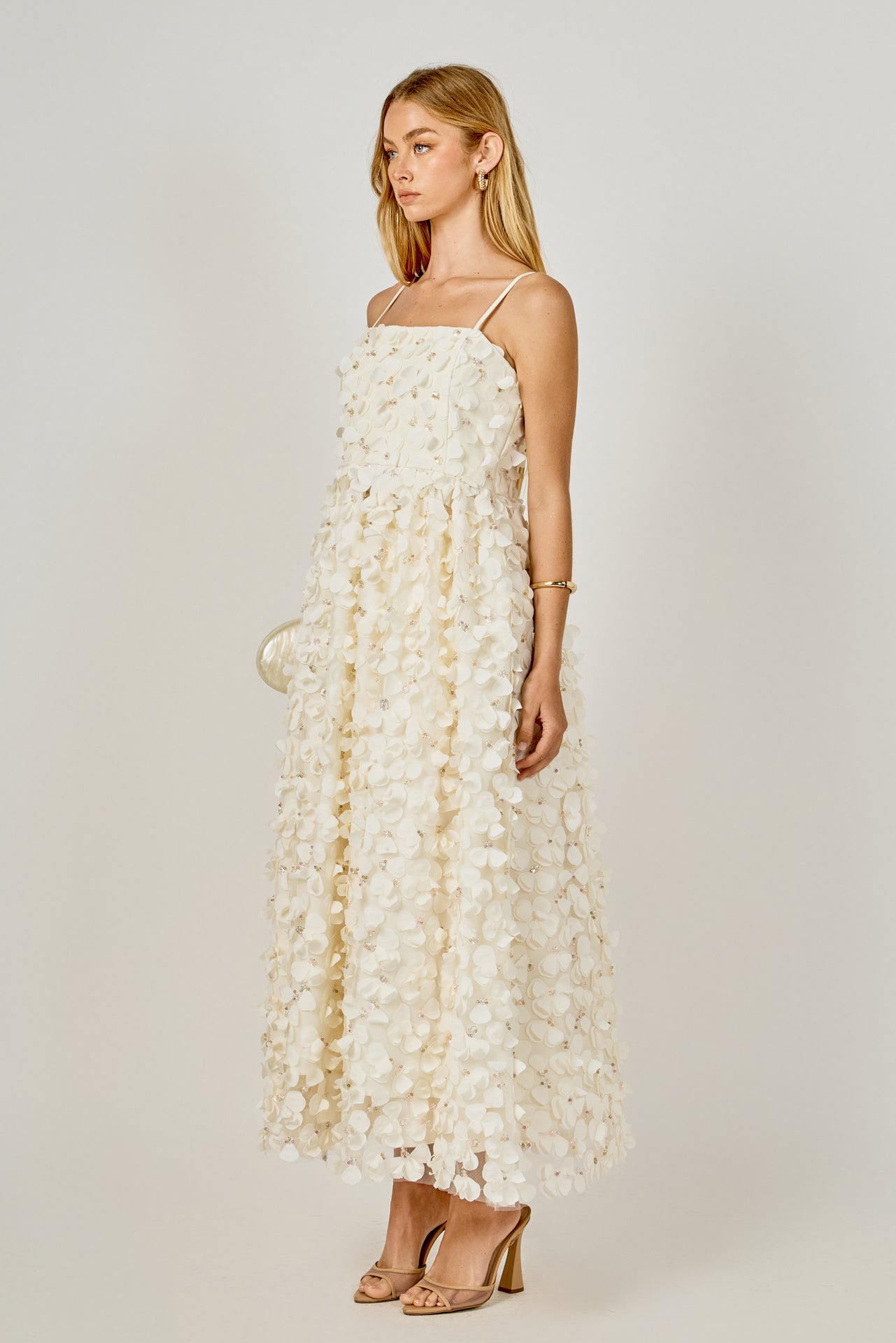 ENDLESS ROSE - 3D Floral Sleeveless Midi Dress - DRESSES available at Objectrare