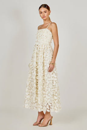 ENDLESS ROSE - 3D Floral Sleeveless Midi Dress - DRESSES available at Objectrare