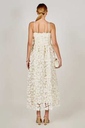 ENDLESS ROSE - 3D Floral Sleeveless Midi Dress - DRESSES available at Objectrare