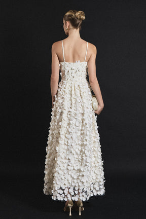 ENDLESS ROSE - 3D Floral Sleeveless Midi Dress - DRESSES available at Objectrare
