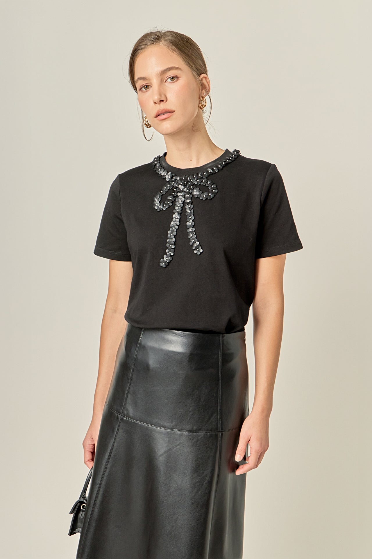 ENGLISH FACTORY - Floral Bow Detail Top - TOPS available at Objectrare