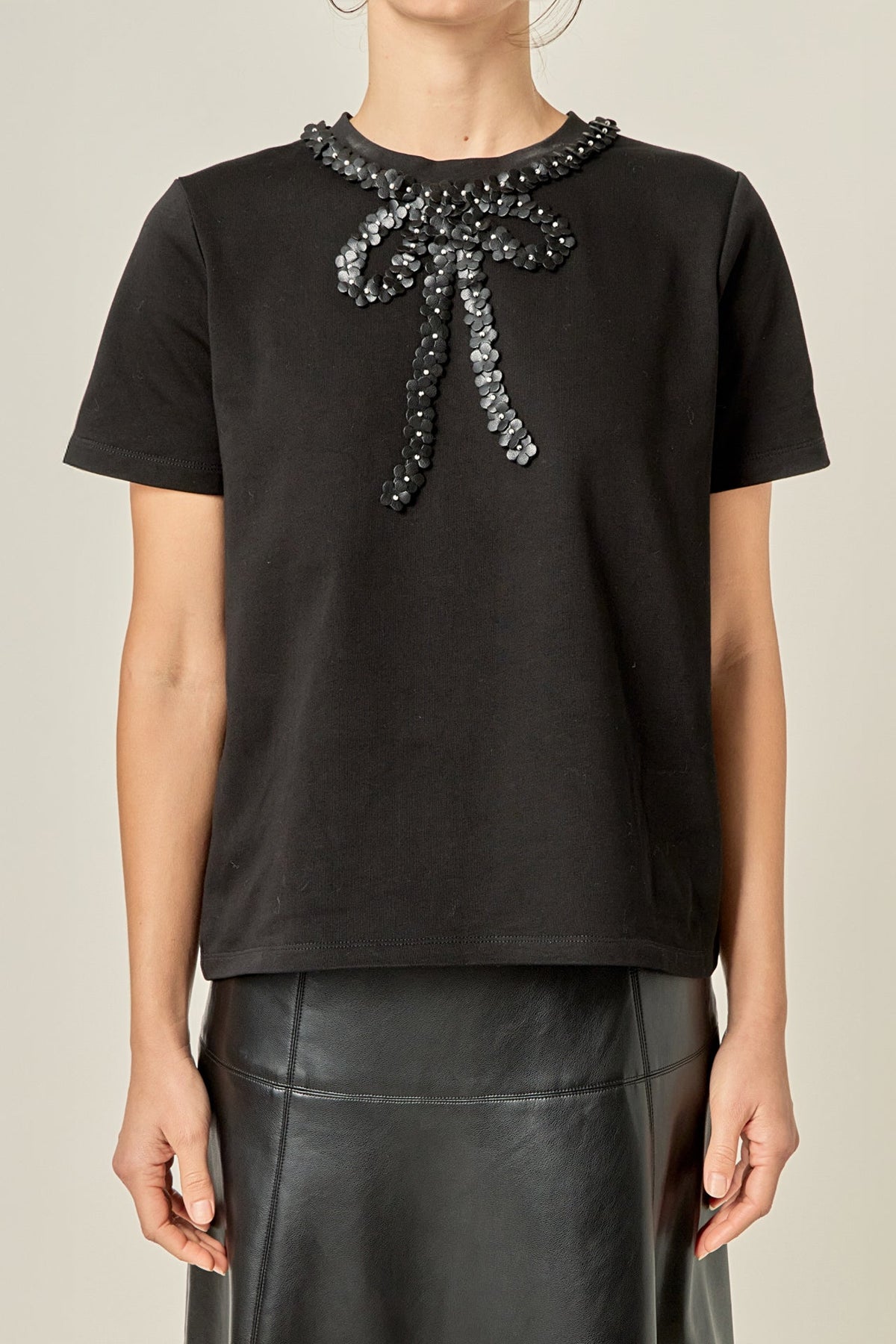 ENGLISH FACTORY - Floral Bow Detail Top - TOPS available at Objectrare