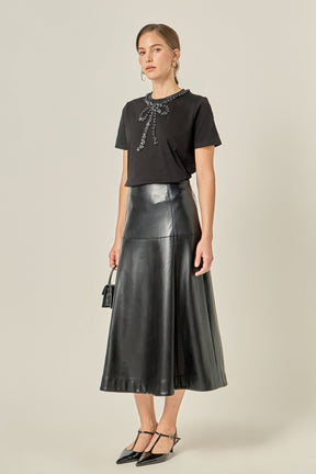 ENGLISH FACTORY - Floral Bow Detail Top - TOPS available at Objectrare