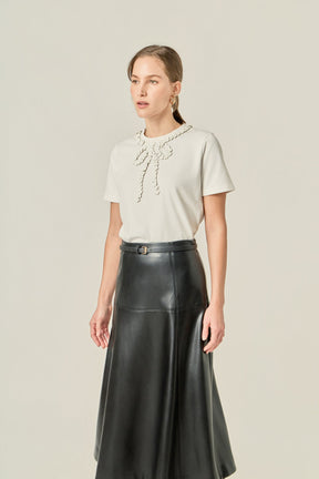 Floral Bow Detail Top