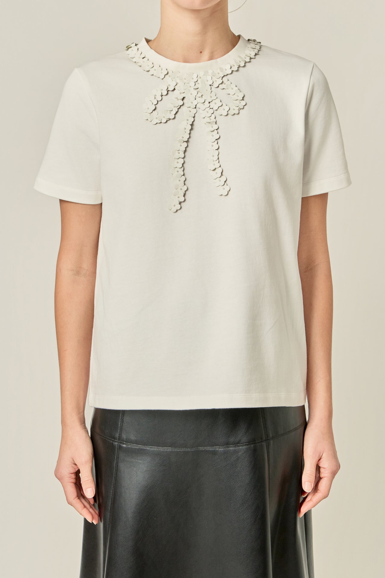 Floral Bow Detail Top