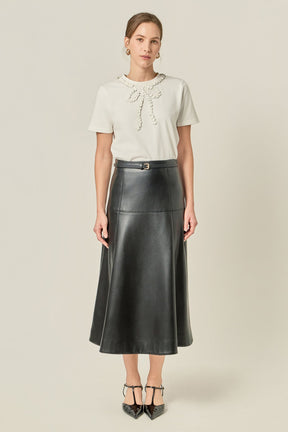 ENGLISH FACTORY - Floral Bow Detail Top - TOPS available at Objectrare