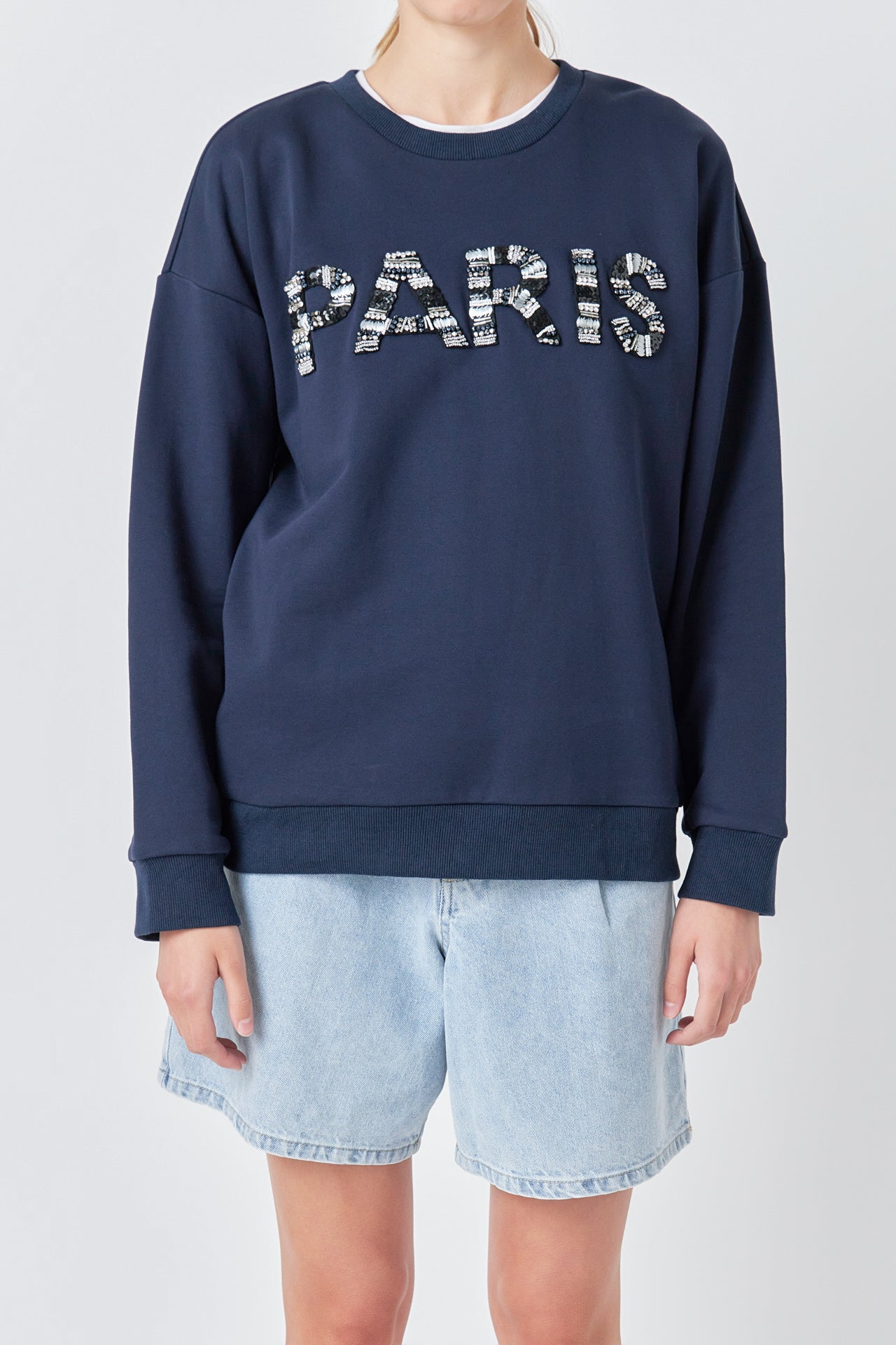 GREY LAB - Sequin Letter Sweatshirt - HOODIES & SWEATSHIRTS available at Objectrare