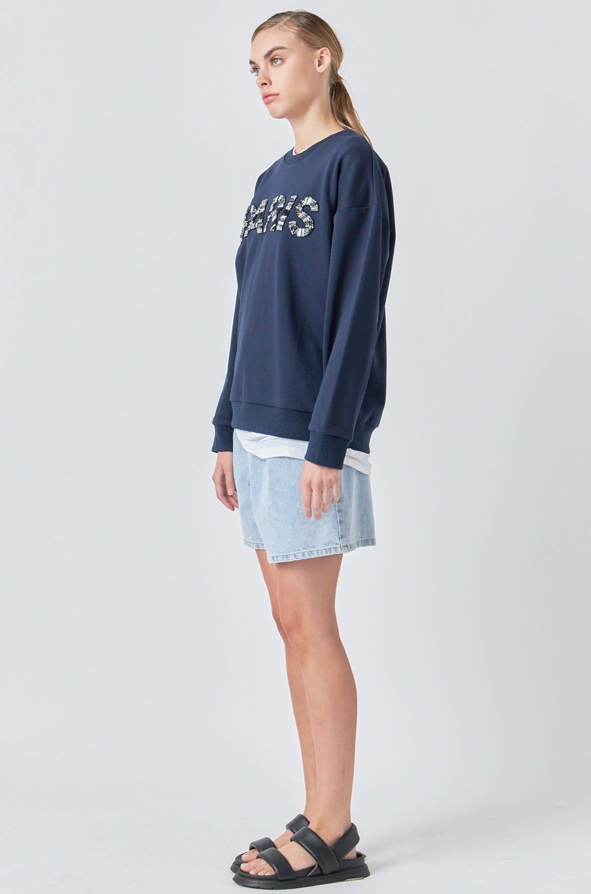 GREY LAB - Sequin Letter Sweatshirt - HOODIES & SWEATSHIRTS available at Objectrare