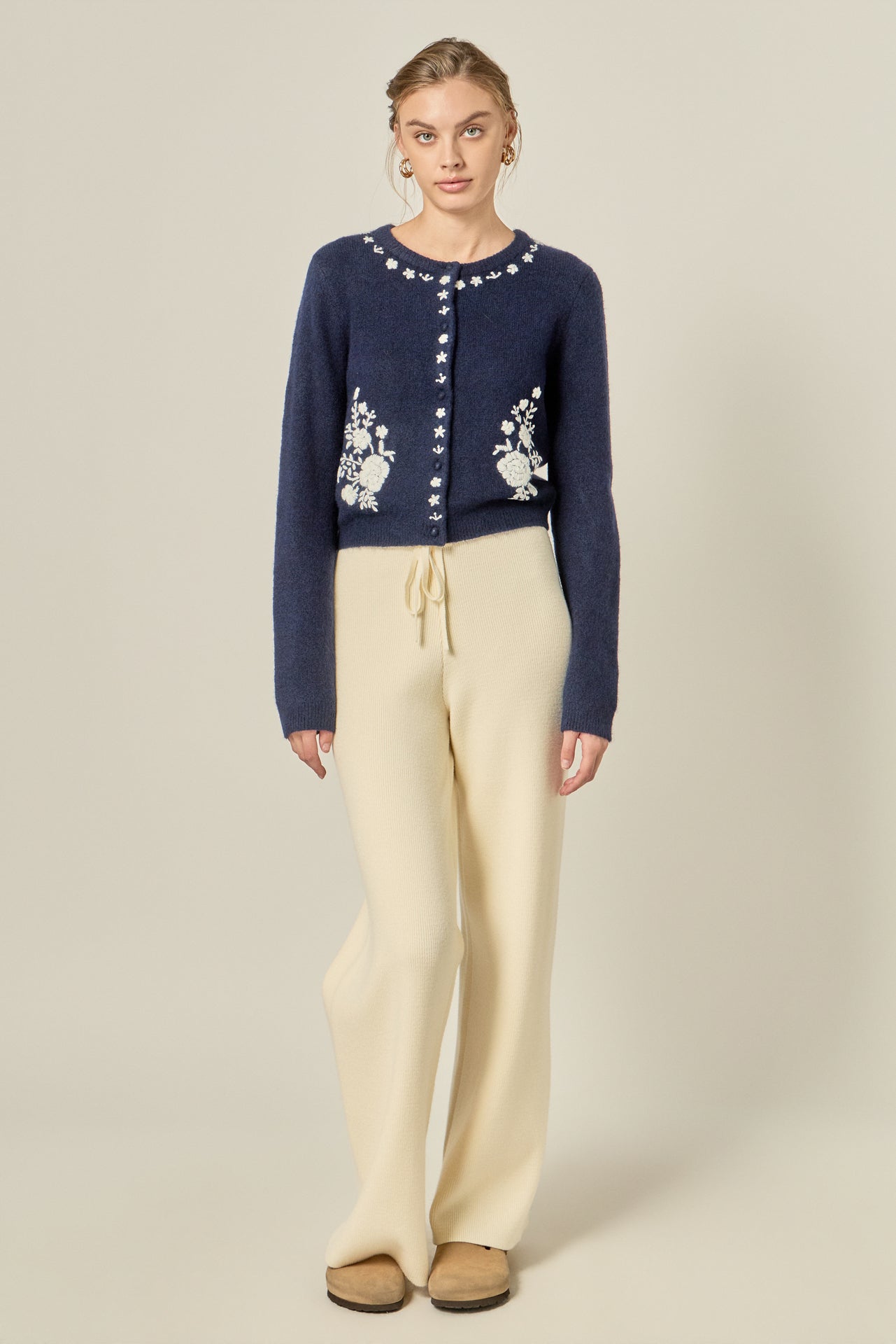 ENGLISH FACTORY - Floral Embroidery Cardigan - SWEATERS & KNITS available at Objectrare