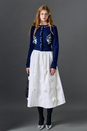 ENGLISH FACTORY - Floral Embroidery Cardigan - SWEATERS & KNITS available at Objectrare