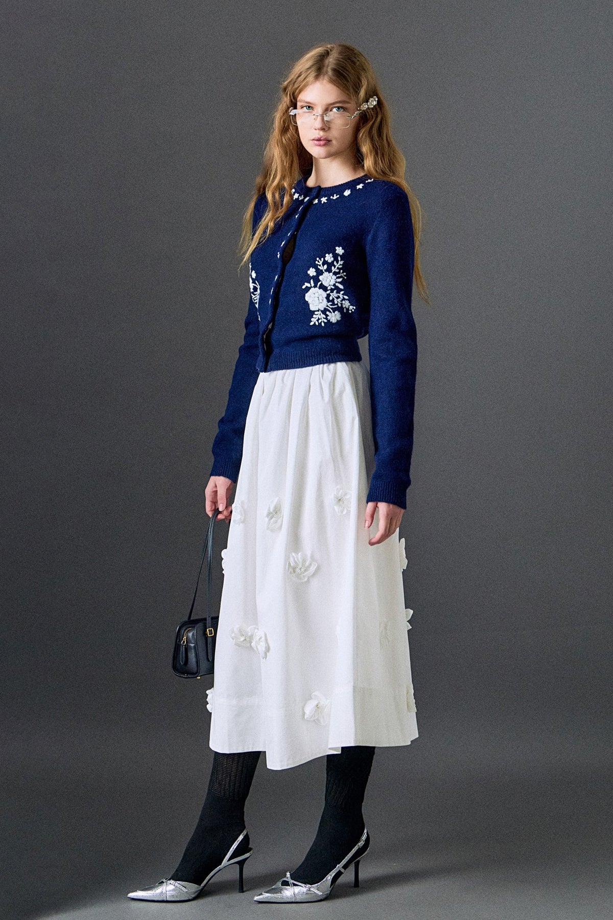 ENGLISH FACTORY - 3D Flower Midi Skirt - SKIRTS available at Objectrare