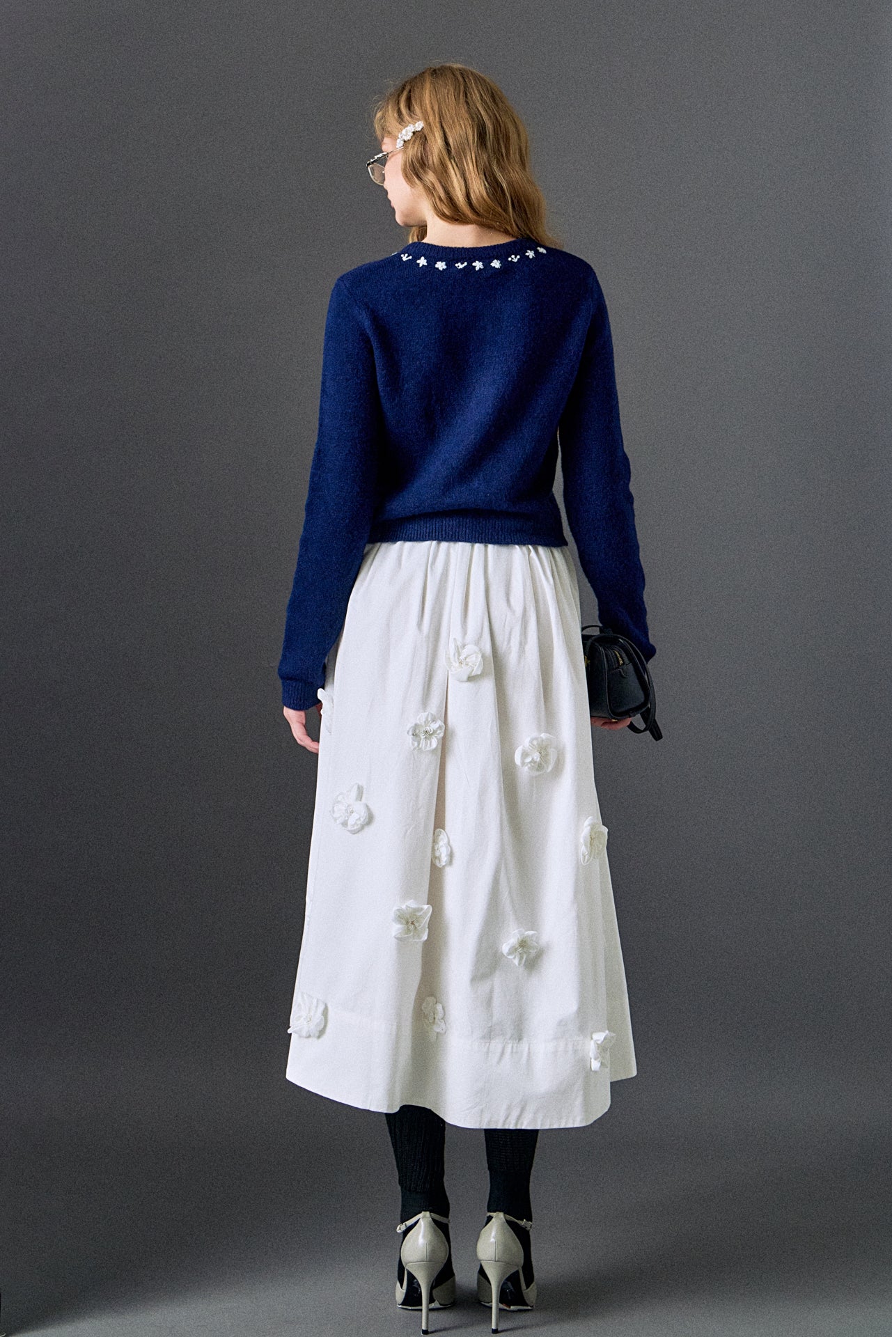 ENGLISH FACTORY - 3D Flower Midi Skirt - SKIRTS available at Objectrare