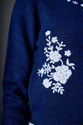 Floral Embroidery Cardigan