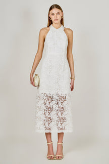 ENDLESS ROSE - Lace Halter Midi Dress - DRESSES available at Objectrare