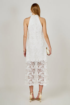 ENDLESS ROSE - Lace Halter Midi Dress - DRESSES available at Objectrare