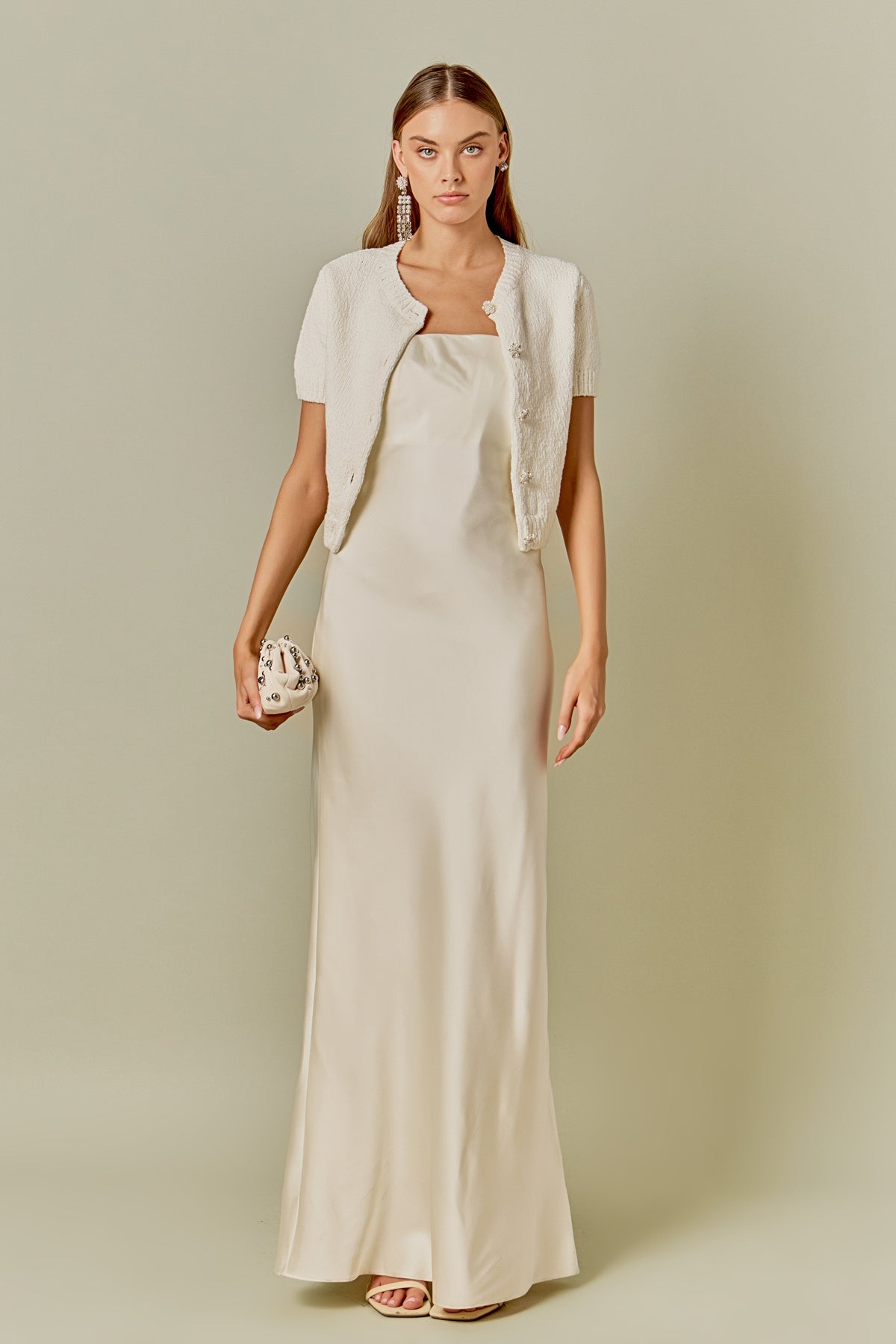 ENDLESS ROSE - Short Sleeve Collared Knit Cardigan - CARDIGAN available at Objectrare