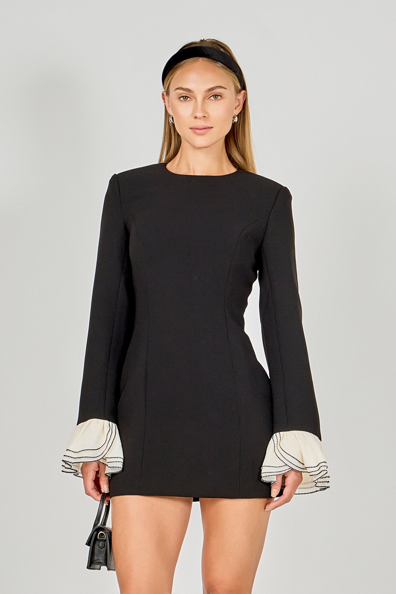 ENDLESS ROSE - Ruffle Detailed Long Sleeve Mini Dress - DRESSES available at Objectrare