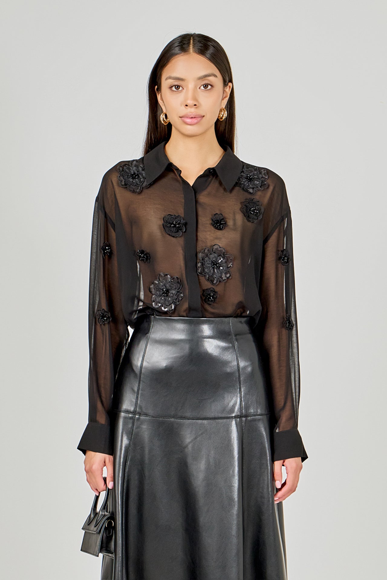 Floral Detail Shirt Blouse