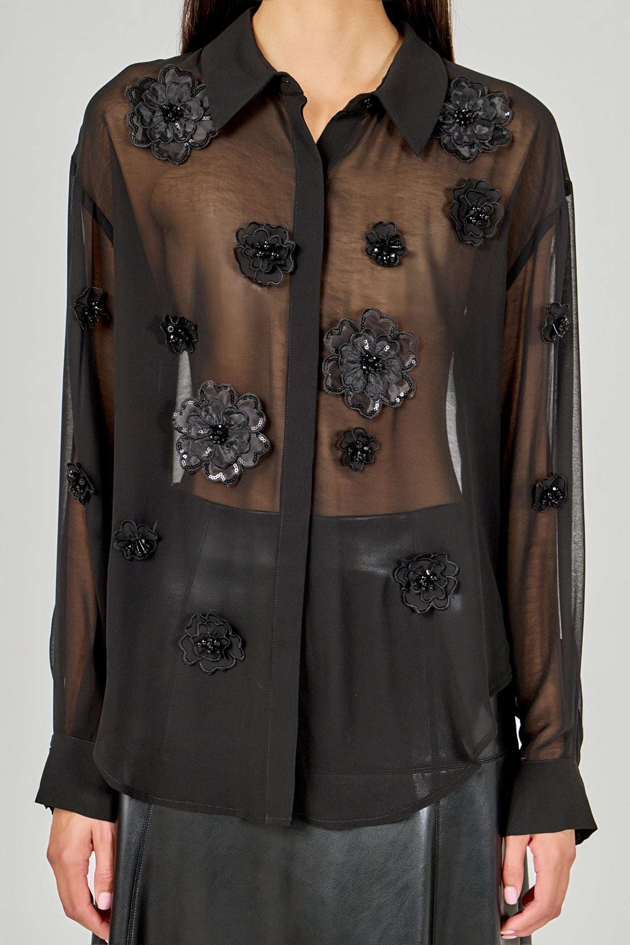 Floral Detail Shirt Blouse