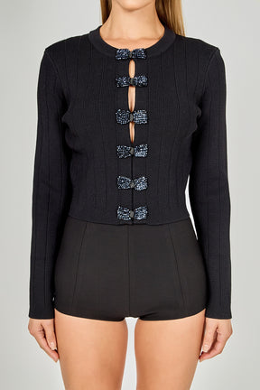 ENDLESS ROSE - Bow Detail Cropped Top - TOPS available at Objectrare