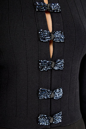 ENDLESS ROSE - Bow Detail Cropped Top - TOPS available at Objectrare