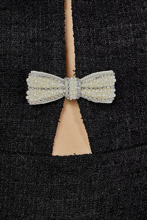 ENDLESS ROSE - Pearl Bow Mini Dress - DRESSES available at Objectrare