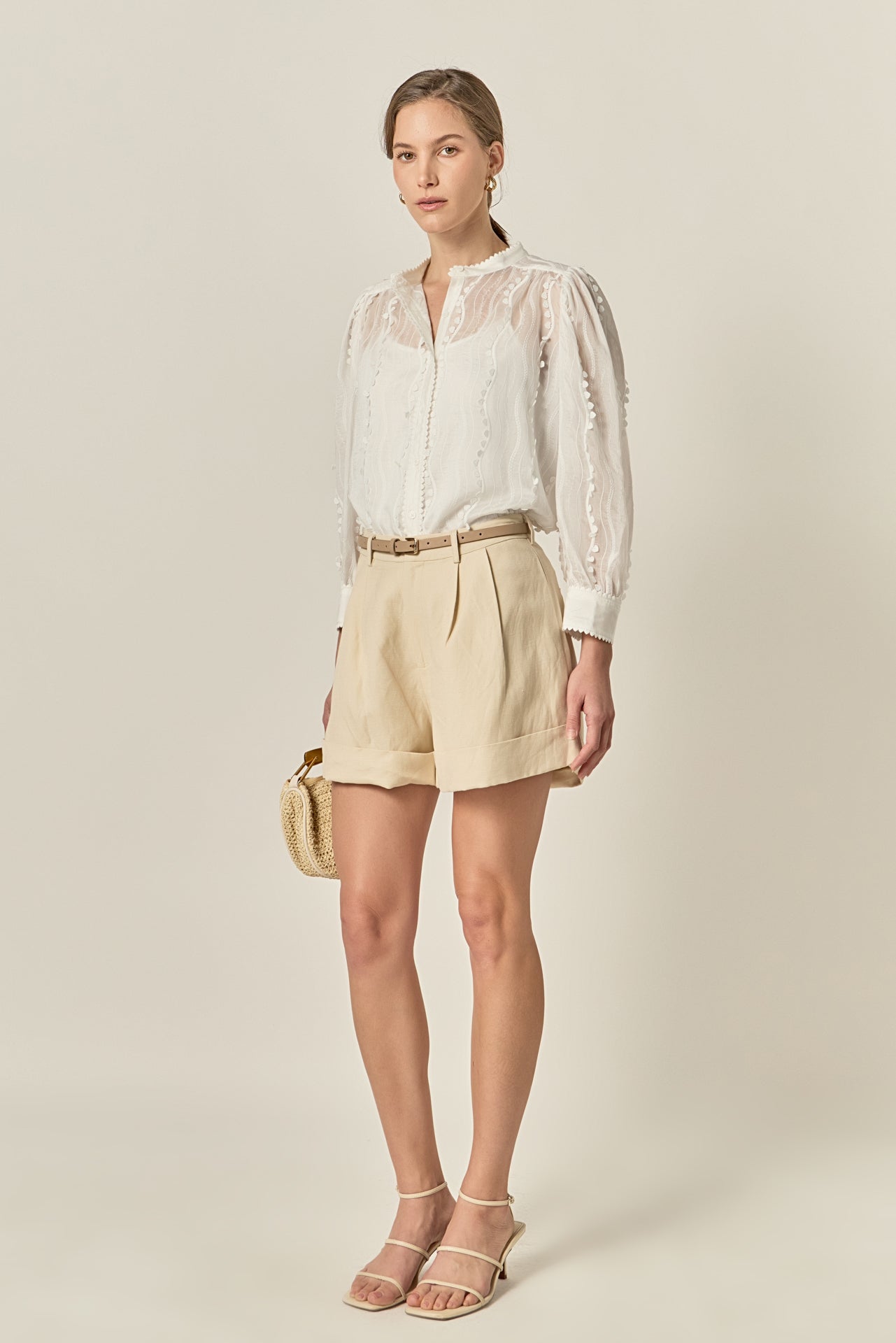 Heart Trim Sheer Blouse