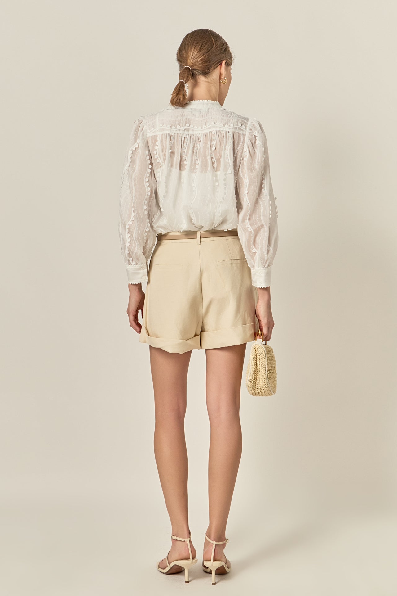 Heart Trim Sheer Blouse