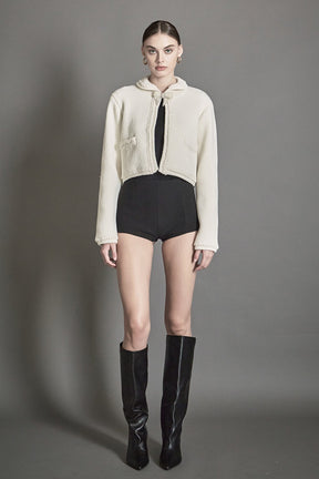 ENDLESS ROSE - Cardigan Featuring Braided Trim and Bow Accents - JACKETS available at Objectrare
