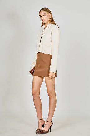 ENDLESS ROSE - Cardigan Featuring Braided Trim and Bow Accents - JACKETS available at Objectrare