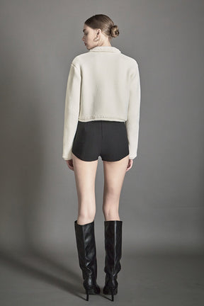 ENDLESS ROSE - Cardigan Featuring Braided Trim and Bow Accents - JACKETS available at Objectrare