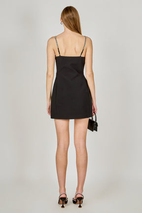 ENDLESS ROSE - Rhinestone Bow Mini Dress - DRESSES available at Objectrare