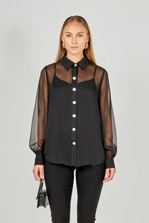 ENDLESS ROSE - Volume Sleeve Shirt Blouse - SHIRTS & BLOUSES available at Objectrare