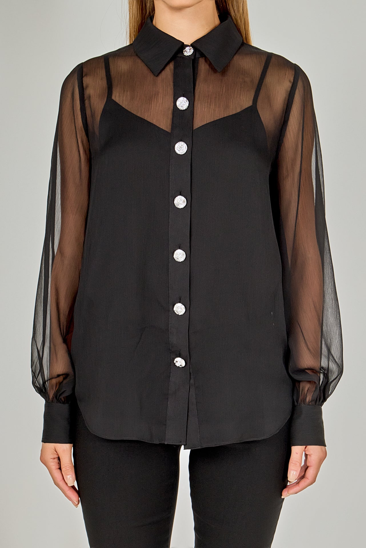 ENDLESS ROSE - Volume Sleeve Shirt Blouse - SHIRTS & BLOUSES available at Objectrare
