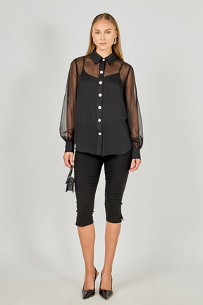 ENDLESS ROSE - Volume Sleeve Shirt Blouse - SHIRTS & BLOUSES available at Objectrare